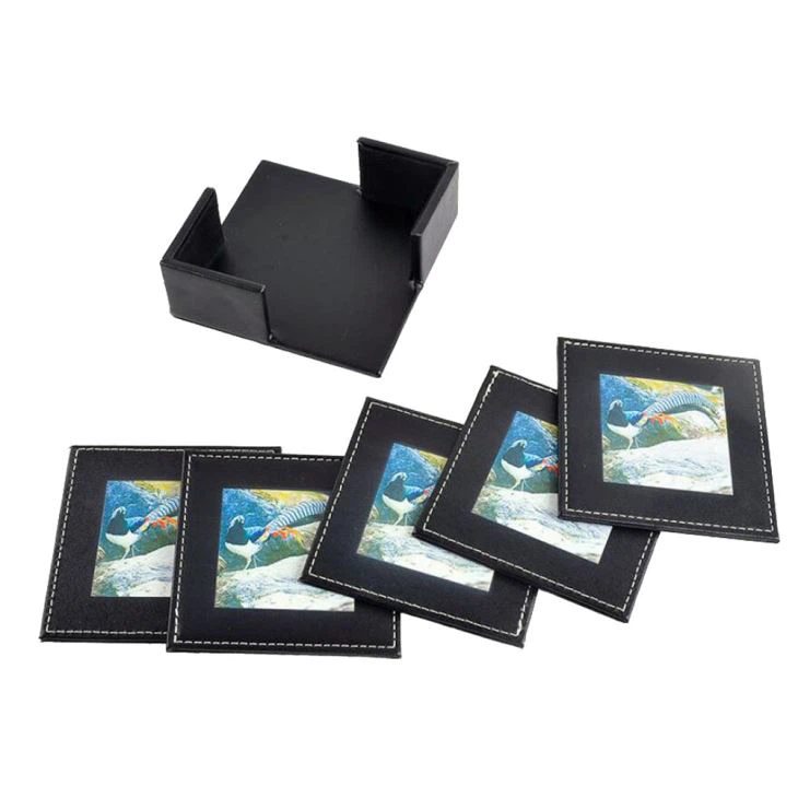 Black Leather Cup Coaster Black Leather Cup Coaster