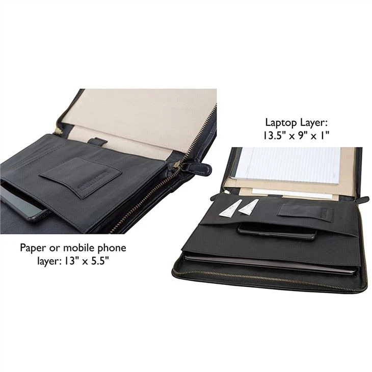 Customized Zipper PU Leather Portfolio