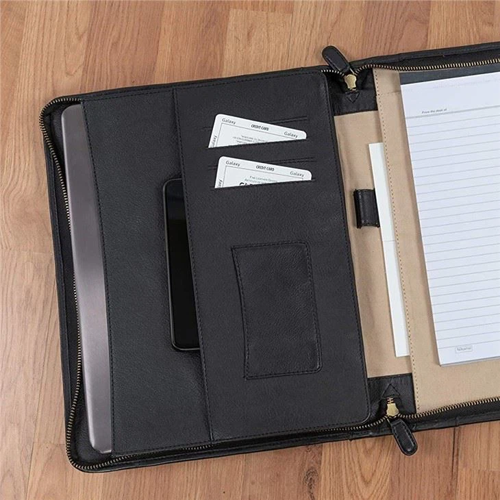 Customized Zipper PU Leather Portfolio